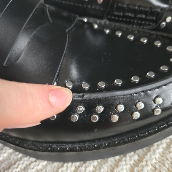 Marc Fisher Black Loafers with Silver Accents - Picture 4 of 8